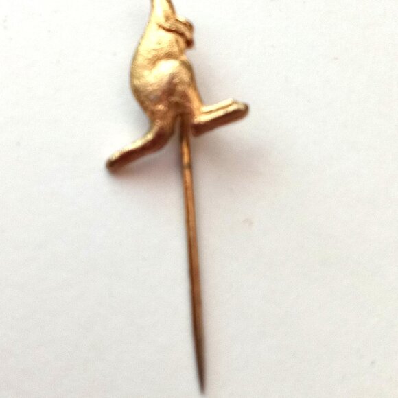 Golden Kangaroo Australia Down Under Pin Antique Pinback Retro Vintage backpack - Picture 8 of 16